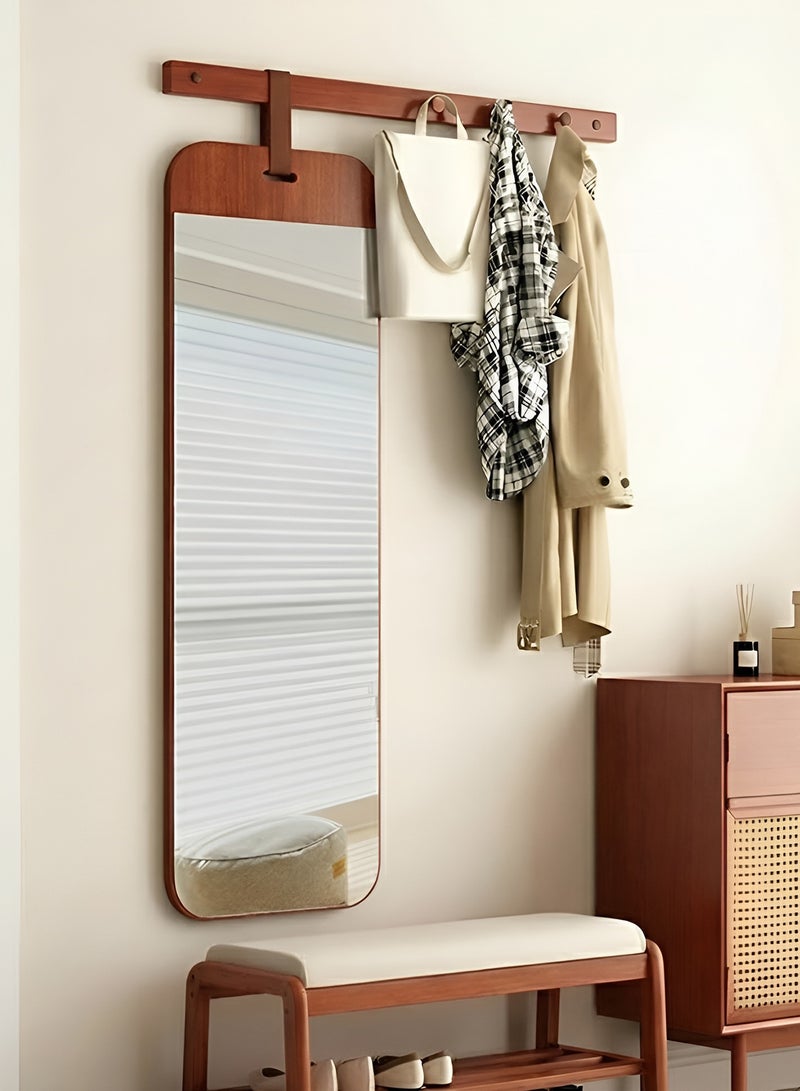 تايمي مرآة حائط للمدخل 128×48×7.5سم مع 3 خطافات لتعليق الملابس - مرآة  كاملة الطول مع علاقات للمعاطف والحقائب لمدخل المنزل وغرفة النوم والحمام والممر - Image 4